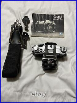 CANON AT-1 SLR 35mm Film Camera with 50mm f/1.8 Canon S. C. Lens Withstrap