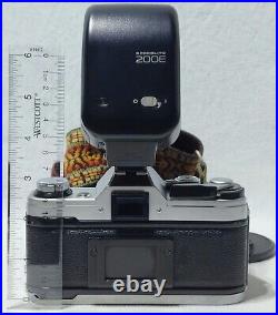 Canon AE-1 35mm Manual SLR Film Camera with 13.5-4.5 28-80mm Lense Macro Flash