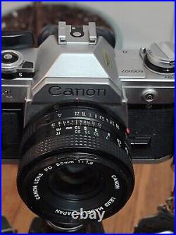 Canon AE-1 35mm SLR Film Camera with Canon 50mm f/1.8 FD Lens. Untested