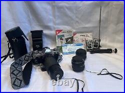 Canon AE-1 35mm SLR Film Camera with Lenses Accessories Lot VINTAGE