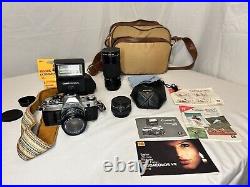 Canon AE-1 Bundle 35mm SLR Film Camera With50mm Lens 118 WORKS GREAT