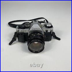 Canon AE-1 Program 35mm Manual SLR Film Camera w 50mm 11.8 Lens W Accessories