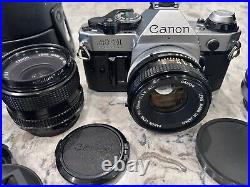 Canon AE-1 Program 35mm SLR Camera With Lenses Bundle Fully Film Tested USA