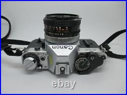 Canon AE-1 Program 35mm SLR Film Camera + 50mm 11.8 Canon Lens WORKING GREAT