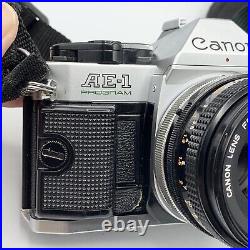 Canon AE-1 Program 35mm SLR Film Camera FD 50mm F1.8 Lens Speedlite 380EX Tested