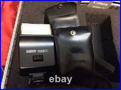 Canon AE-1 Program 35mm SLR Film Camera Kit with3 lenses Flash Manuals Case Tested