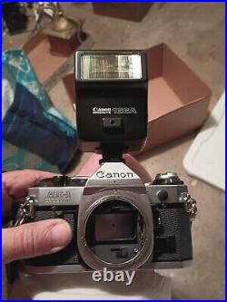 Canon AE-1 Program 35mm SLR Film Camera with 50mm Lens Kit, Tested and Working