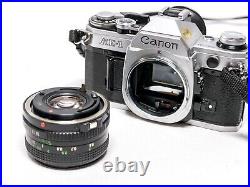 Canon AE-1 SLR 35mm Film Camera + 50mm f/ 1.8 FD Lens Film Tested -NICE