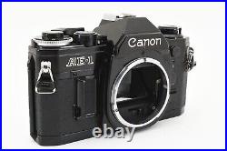 Canon AE-1 SLR Film Camera Black withPower Winder A withAngle Finder B From Japan