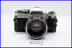 Chrome Canon AE-1 + Canon 50mm f/1.4 Lens Manual Film Camera Kit -Very Good
