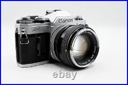 Chrome Canon AE-1 + Canon 50mm f/1.4 Lens Manual Film Camera Kit -Very Good