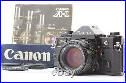 Exc+5 Canon A-1 Black body 35mm film Camera New FD 50mm f/1.4 Lens From JAPAN
