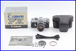 MINT Canon FX Silver SLR 35mm Film Camera body FL 50mm f1.8 Lens From JAPAN