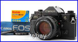N MINT Canon A-1 SLR Film Camera Black Body NEW FD NFD 50mm F/1.4 Lens JAPAN