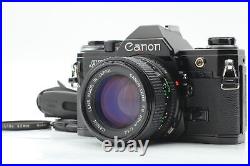 Near MINT Canon AE-1 Black 35mm Film SLR NFD New FD 50mm f/1.4 Lens From JAPAN