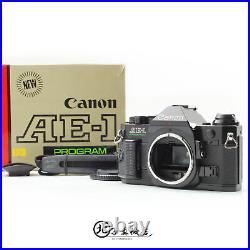 Top MINT in BOX Canon AE-1 Program Black 35mm film Camera body From JAPAN